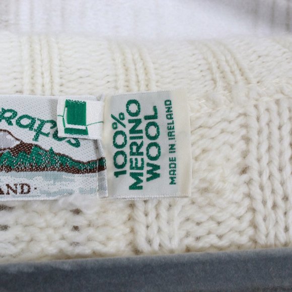 ARAN CRAFTS Merino Wool Full Zip Knit Sweater Sz L - Picture 11 of 12